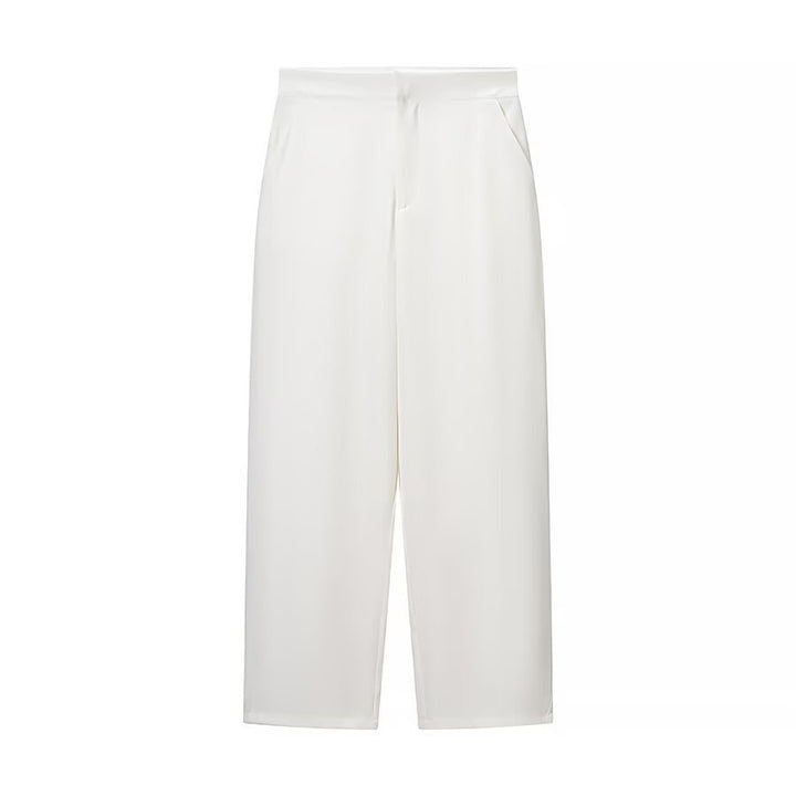 Ladies two-piece tailored blazer and high-waist trousers set with gold button detail Mune Fashion