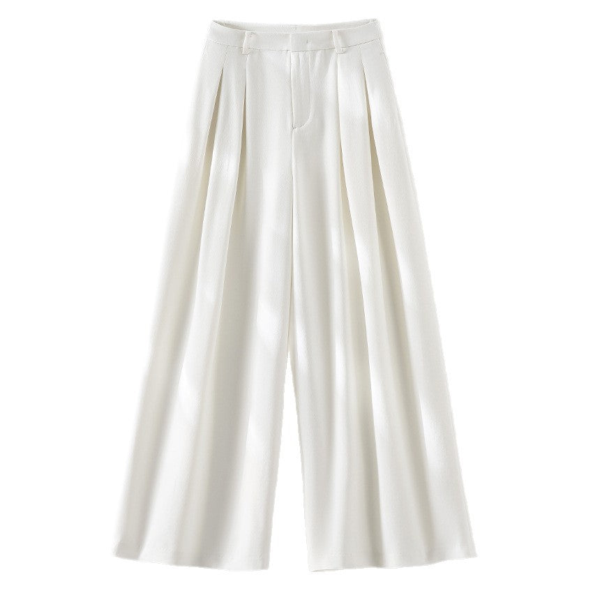 Women Wide High-Waist Trousers with Pleats and Culotte Silhouette Mune Fashion
