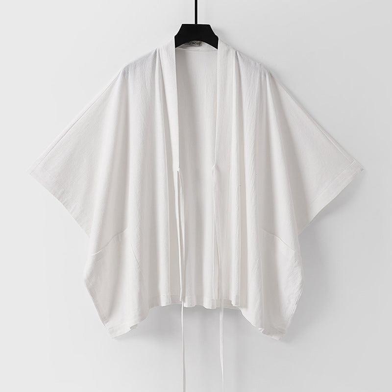 Women Oversize Kimono Cardigan with Tie and Patch Pockets Mune Fashion
