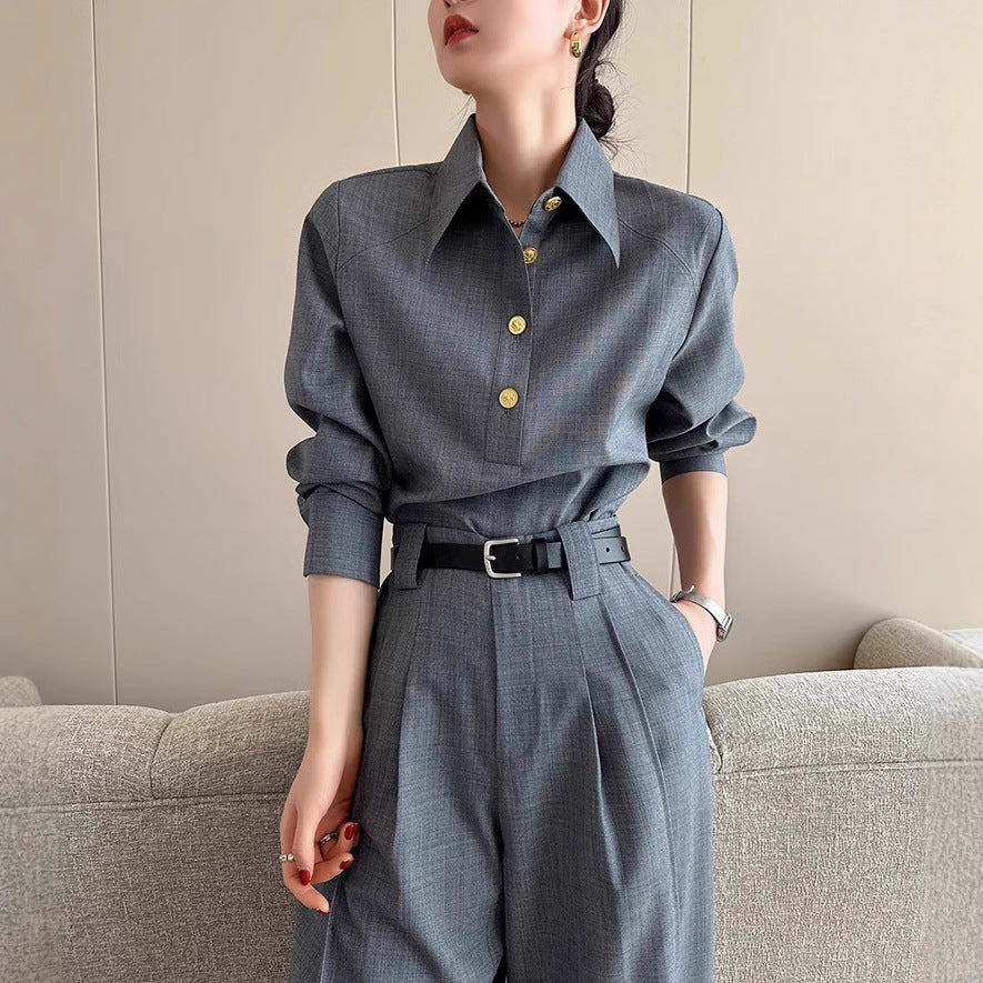 Women's Elegant and Versatile Blouse with Button Detail Mune Fashion