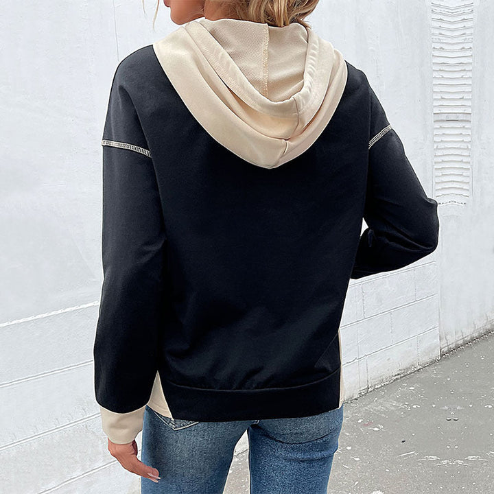 Women's hoodie with contrast trim, kangaroo pocket and casual oversized fit Mune Fashion