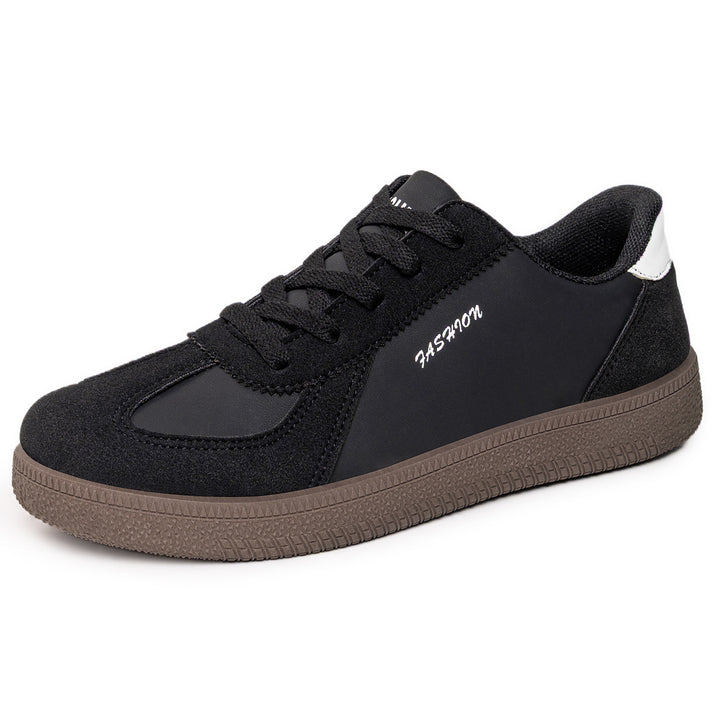 Women's retro-inspired casual sneakers with suede overlays, padded heel counter, and textured rubber outsole Mune Fashion