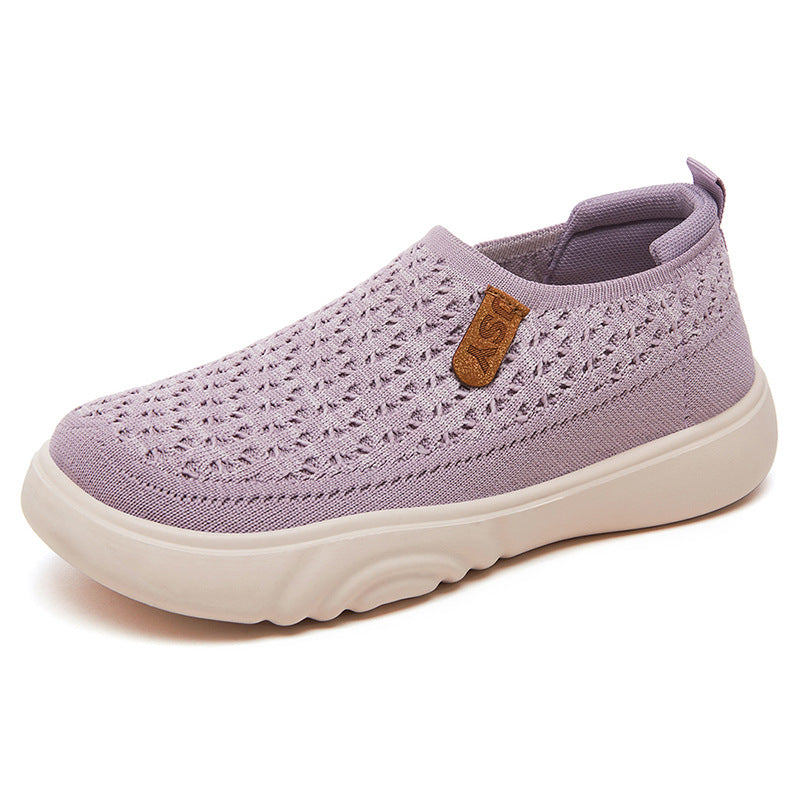 Women's knitted slip-on sneakers in sock-like design with breathable upper material and padded comfort sole Mune Fashion