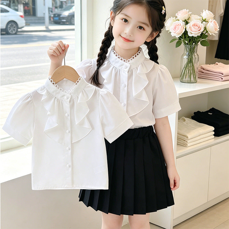 Girls blouse with ruffle details Mune Fashion
