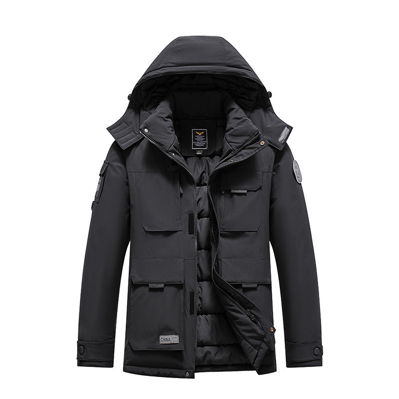 Men's Insulated Field Parka with Hood, Multiple Utility Pockets and Windproof Shell Mune Fashion
