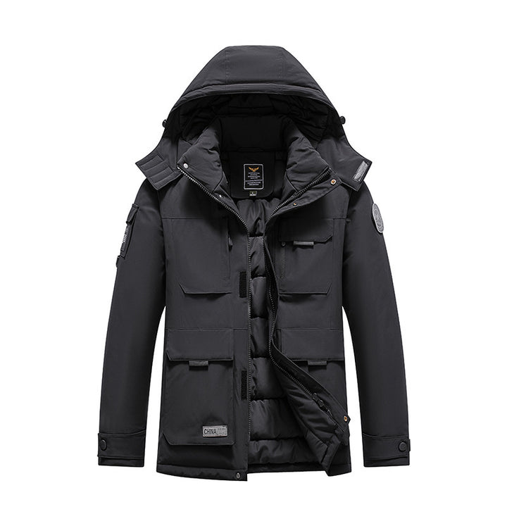 Men's Insulated Field Parka with Hood, Multiple Utility Pockets and Windproof Shell Mune Fashion