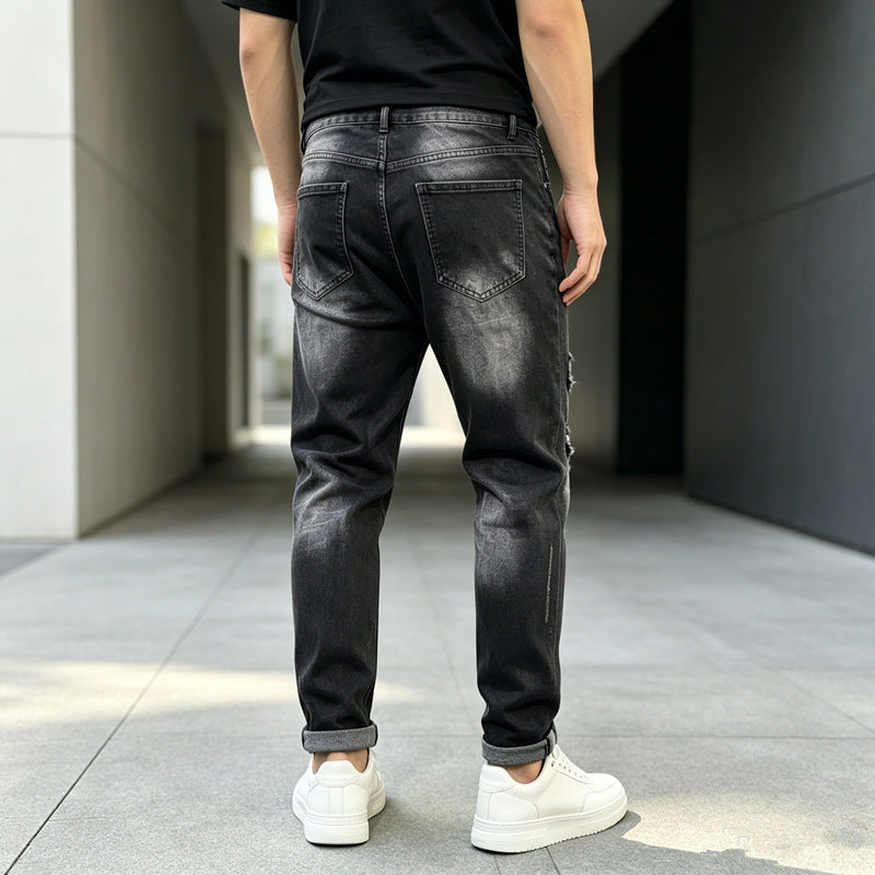 Men's Fashion Ripped Jeans with Graphic Prints Mune Fashion