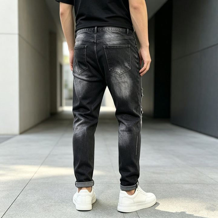 Men's Fashion Ripped Jeans with Graphic Prints Mune Fashion