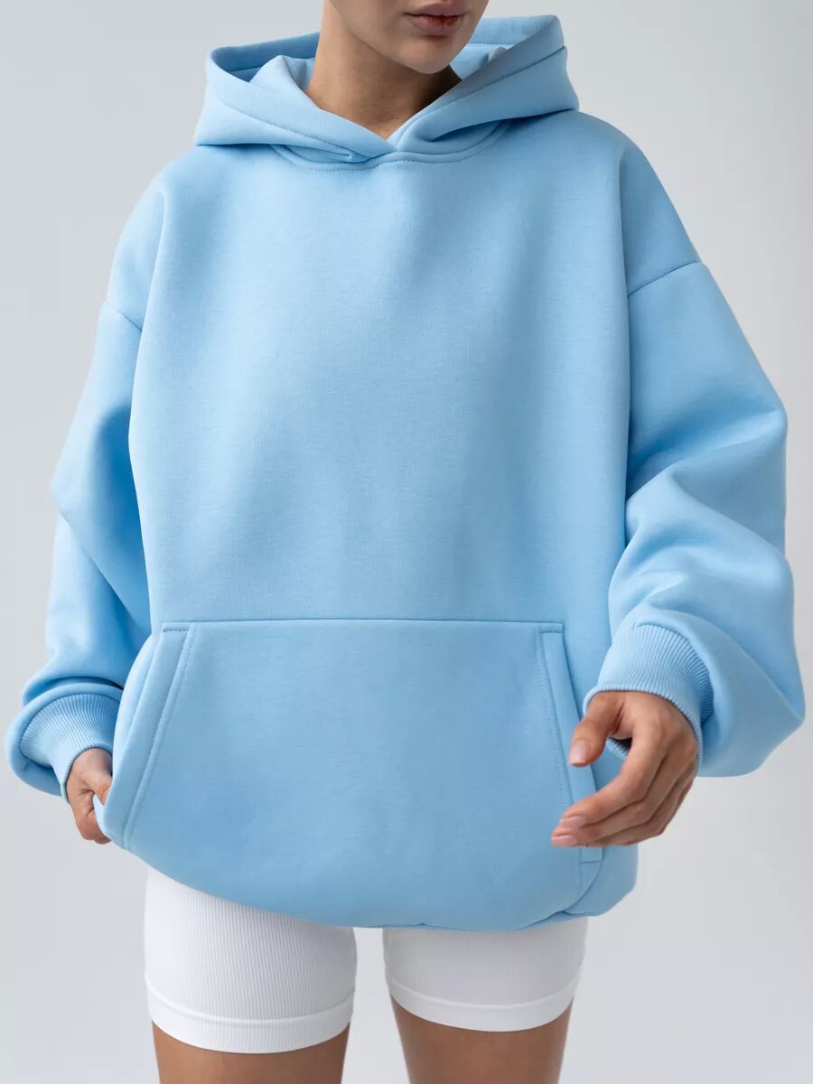 Women's oversized hoodie with kangaroo pocket and dropped-shoulder cut Mune Fashion