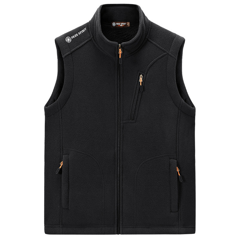 Men's fleece thermal vest with organizer chest pocket and wind-resistant structure Mune Fashion