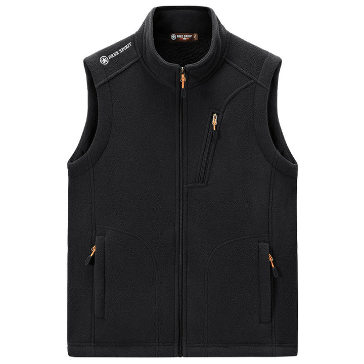 Men's fleece thermal vest with organizer chest pocket and wind-resistant structure Mune Fashion