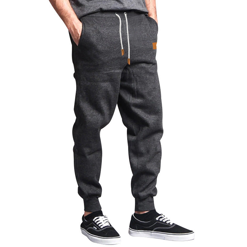 Men's Slim-Fit Jogging Pants with Elastic Waistband, Drawstring and Narrow Leg Cuff Mune Fashion