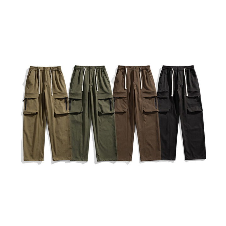 Herren Cargohose im Relaxed-Fit mit elastischem Tunnelzugbund und multifunktionalen Klapp- sowie Reißverschlusstaschen Mune Fashion