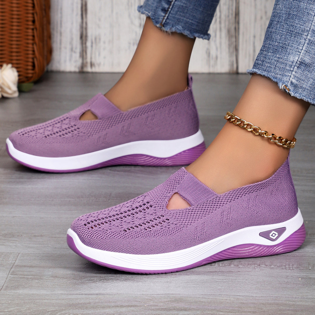 Ladies nan lightweight breathable knitted slip-ons with memory foam and non-slip outsole Mune Fashion