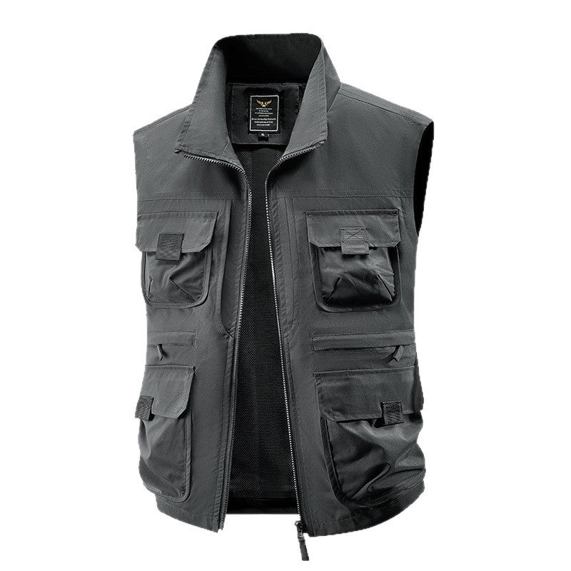Men's tactical multifunctional vest with numerous multipurpose pockets, lightweight ripstop & mesh lining Mune Fashion