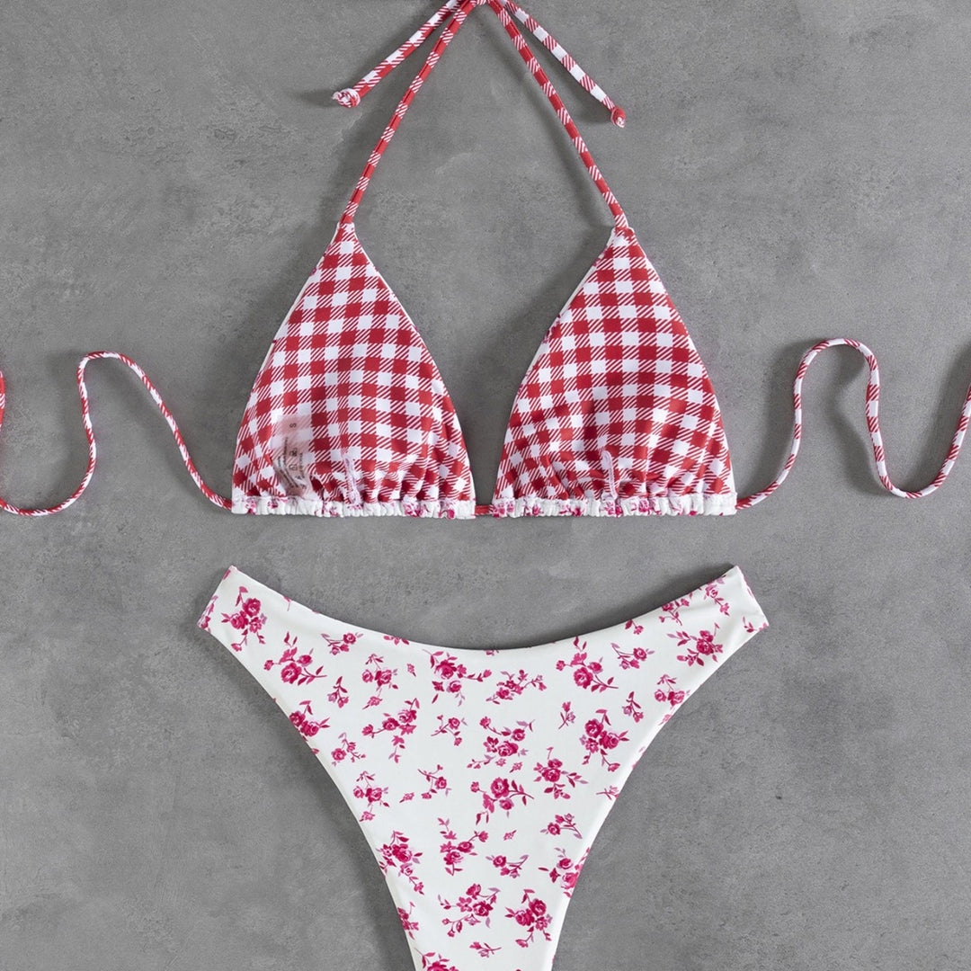 Ladies Floral Pattern Bikini Mune Fashion