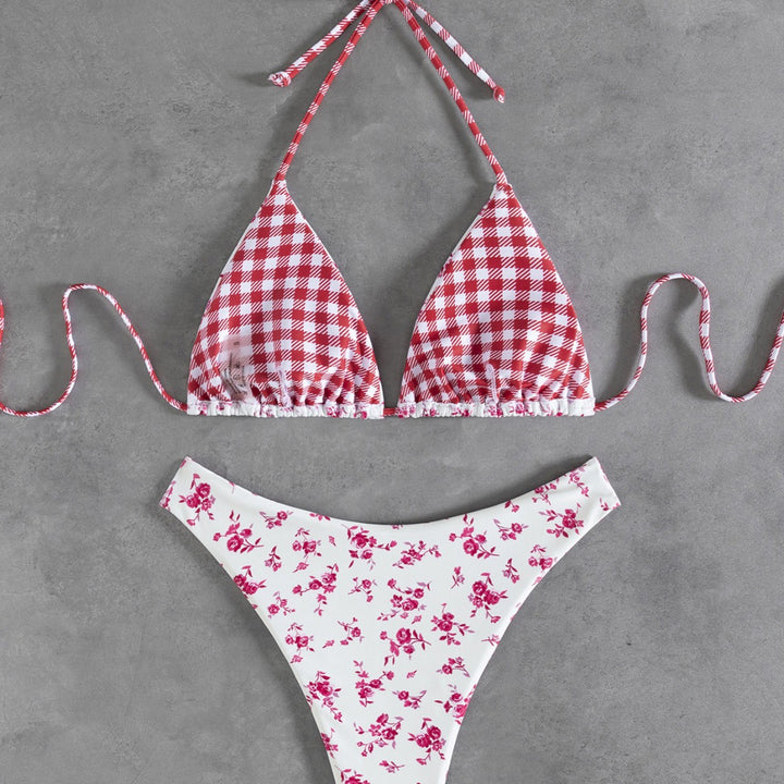 Ladies Floral Pattern Bikini Mune Fashion