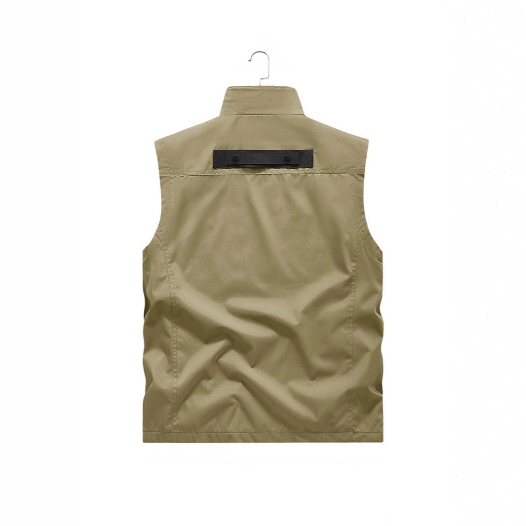 Men's photographer and outdoor utility vest with many multifunctional pockets and continuous zipper Mune Fashion