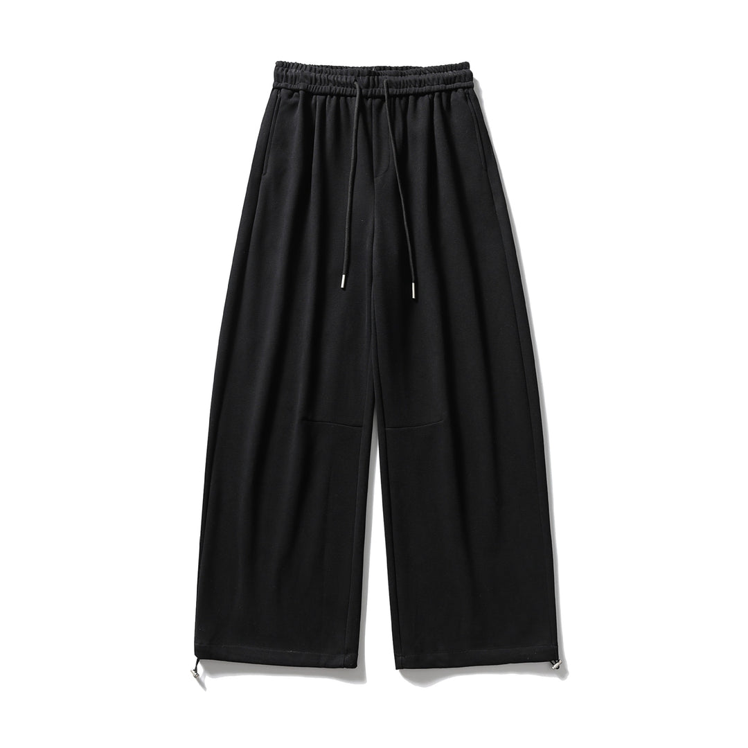 Unisex Wide Sweatpants with Drawstring, Knee Patch and Adjustable Hem Mune Fashion