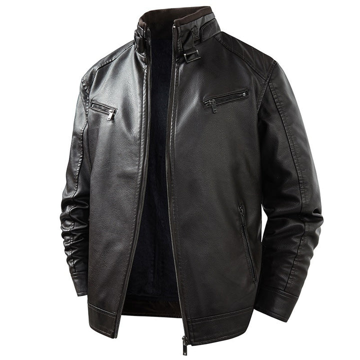 Men's Fashion Leather Jacket with Fleece Lining Mune Fashion