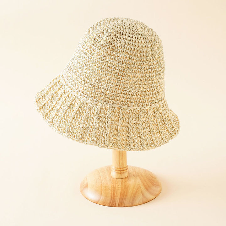 Women's Braided Sun Hat with Soft Brim and Decorative Stitching Mune Fashion