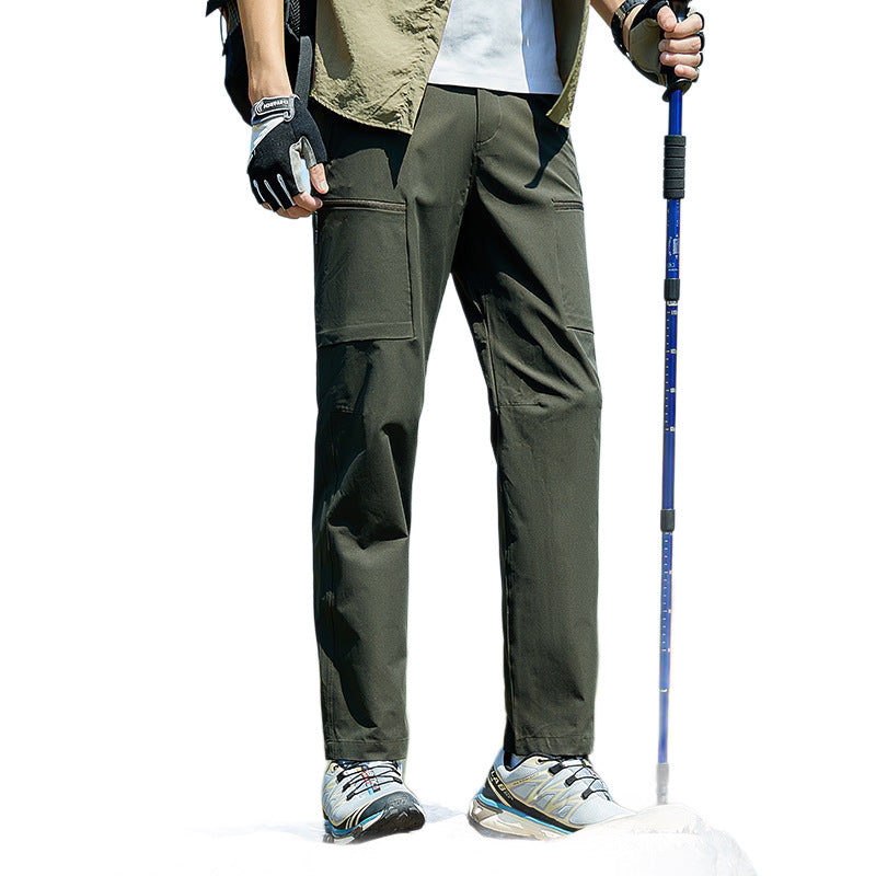 Men's Technical Trekking Pants with Stretch Water-Repellent Surface and Cargo Pockets Mune Fashion