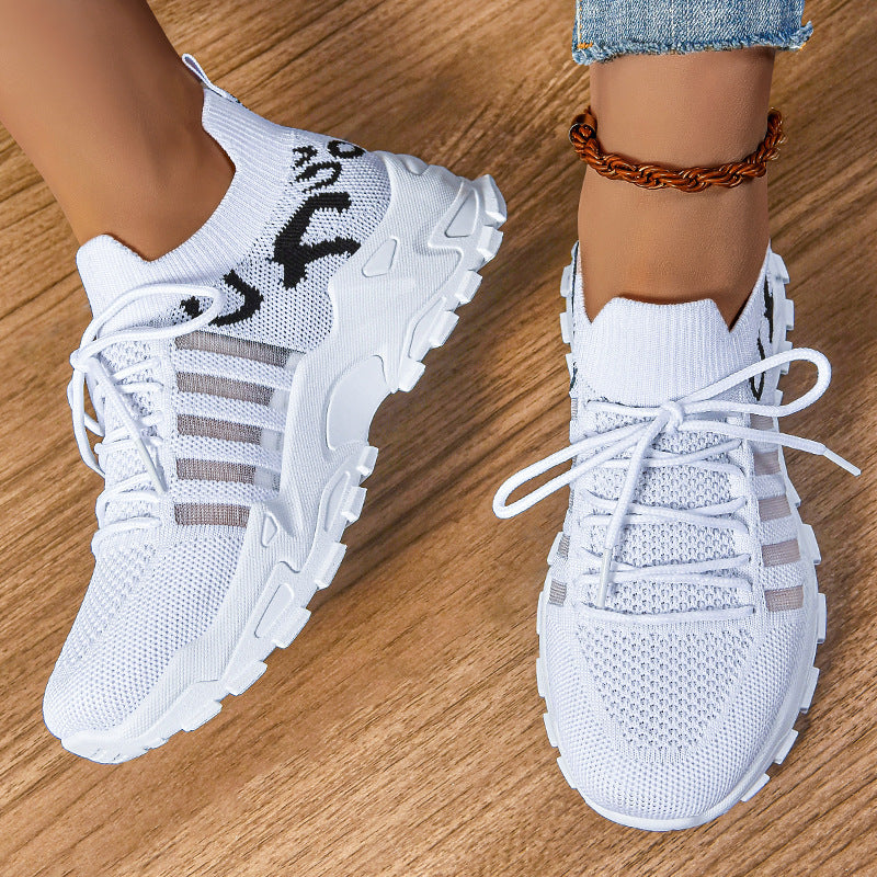 Women's Sporty Breathable Sneakers with Elastic Last and Non-Slip Sole Mune Fashion