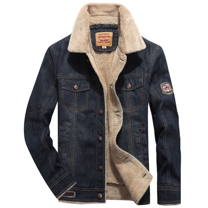 Men's Denim Jacket with Soft Fleece Lining Mune Fashion