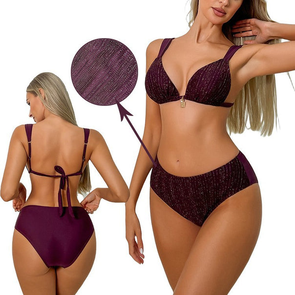 Women's Push-Up Bikini with Sparkling Fabric Mune Fashion