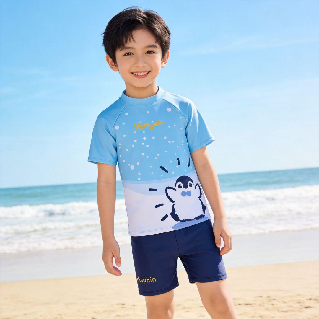 Boys UV protection swimsuit with short sleeves Mune Fashion