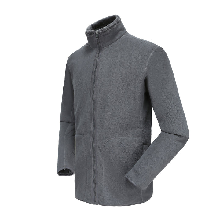 Women's cozy fleece jacket with high stand-up collar, full-length zipper, and figure-enhancing seams Mune Fashion