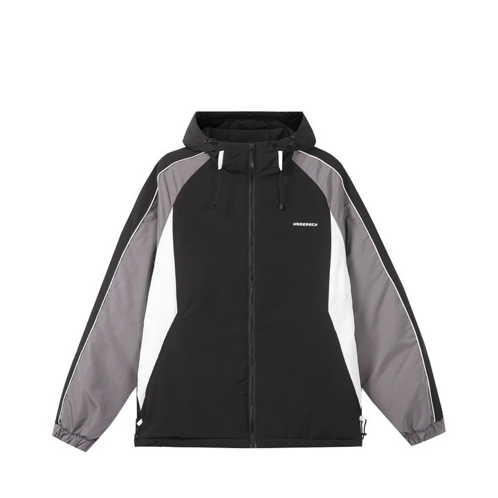 Unisex Short Cut Quilted Hooded Jacket with Reflective Piping and Drawstring Hem Mune Fashion
