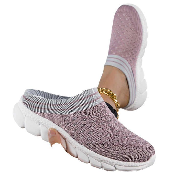Women's nano sock-like comfort slippers with point-elastic knitted upper, segmented cushioning sole, and soft comfort insole Mune Fashion