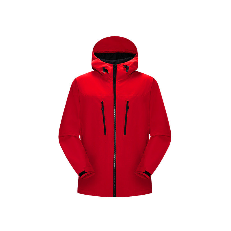 Damen Technische wasserfeste Softshell‑Regenjacke mit Kapuze, versiegelten Nähten und vertikalen Reißverschlusstaschen Mune Fashion