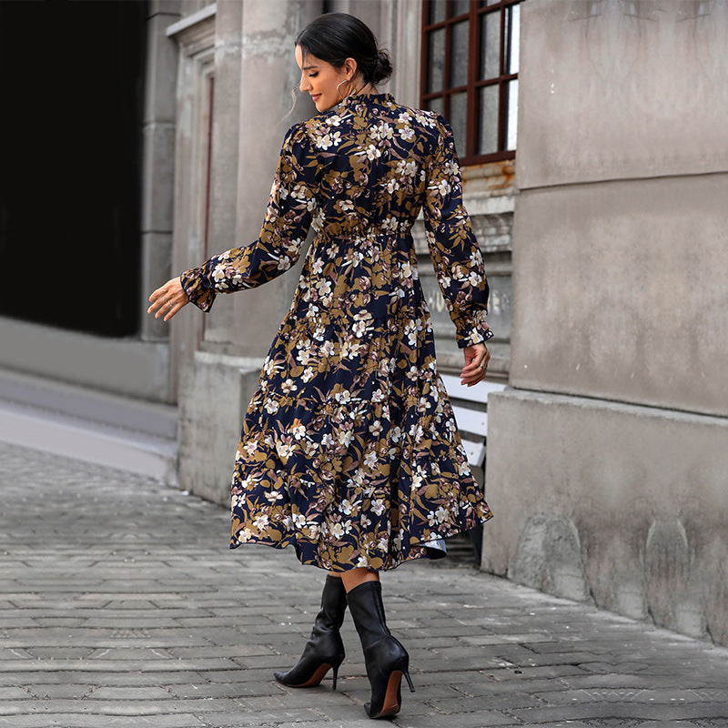 Ladies Floral Maxi Dress with Ruffle Details Mune Fashion