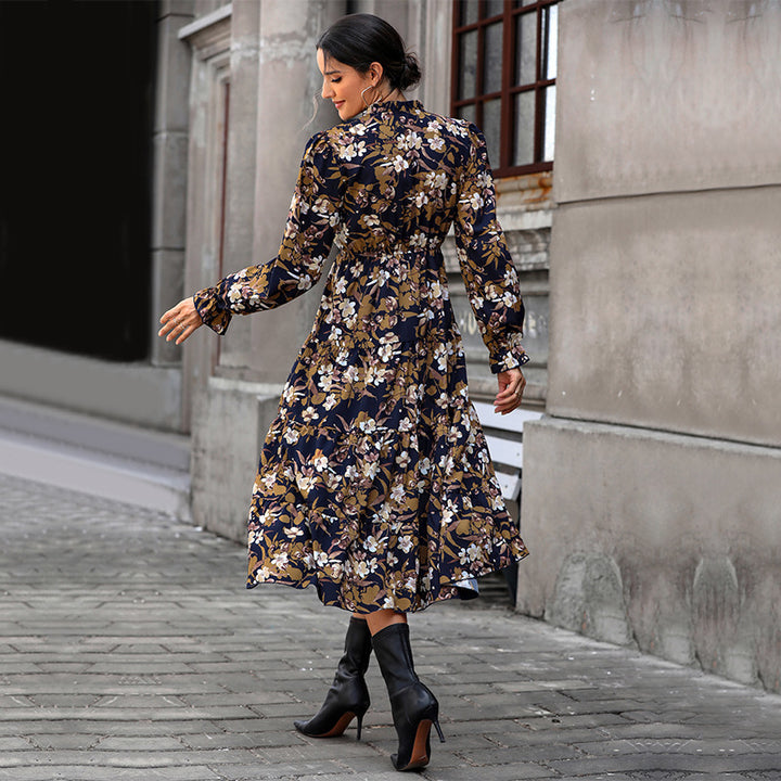 Ladies Floral Maxi Dress with Ruffle Details Mune Fashion