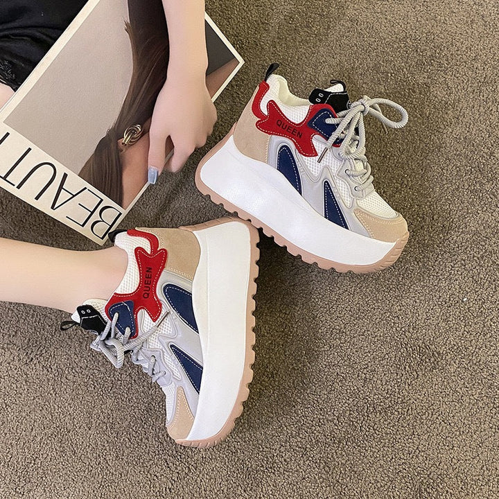 Ladies Platform Sneakers with Breathable Mesh and Sports Design Mune Fashion
