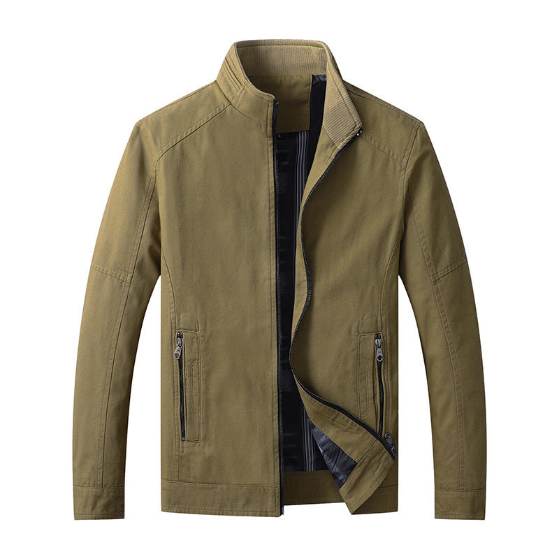 Men's functional canvas zip jacket with stand-up collar and concealed zip pockets Mune Fashion