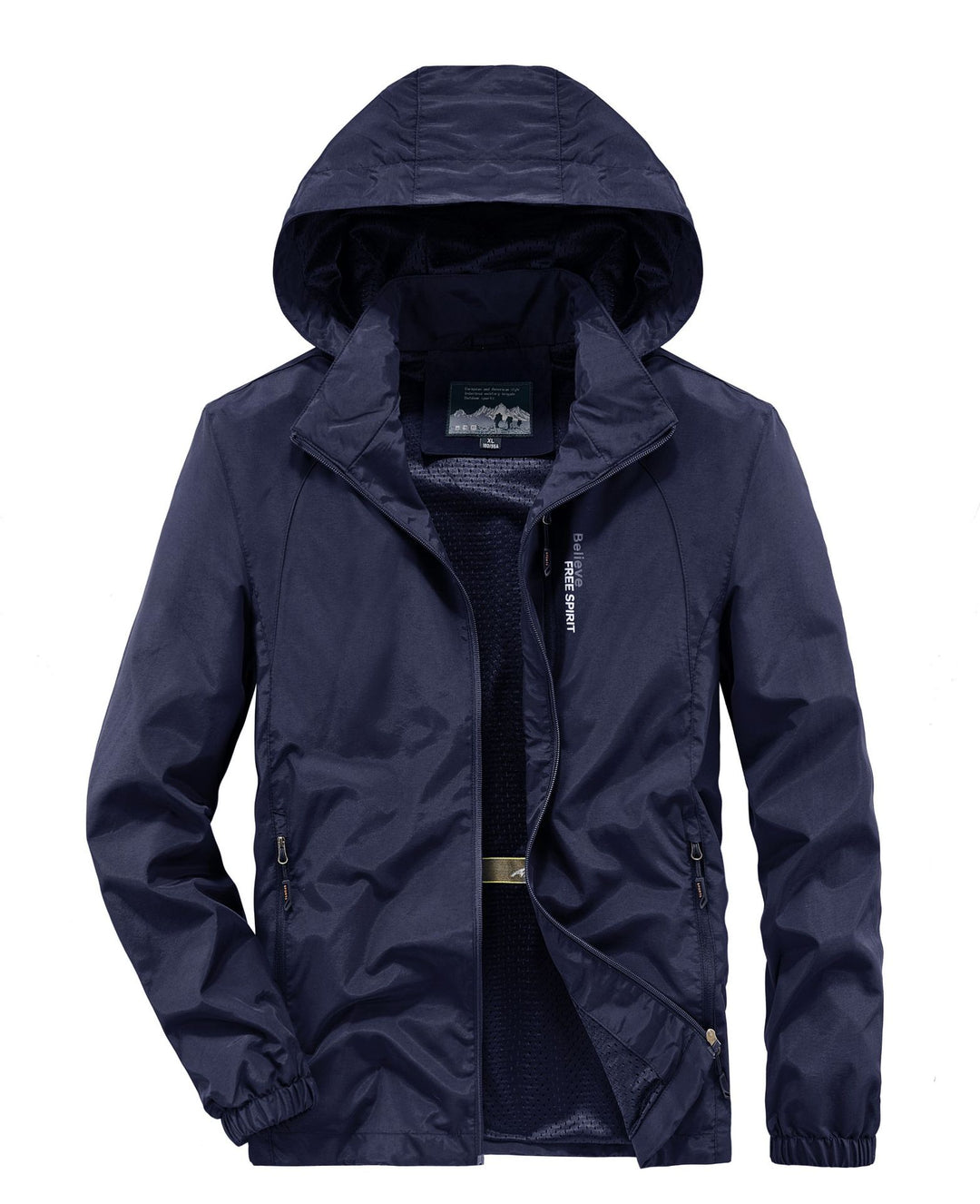 Men's Ultralight Breathable Hooded Jacket with Perforated Mesh Lining and Zipper Pockets Mune Fashion