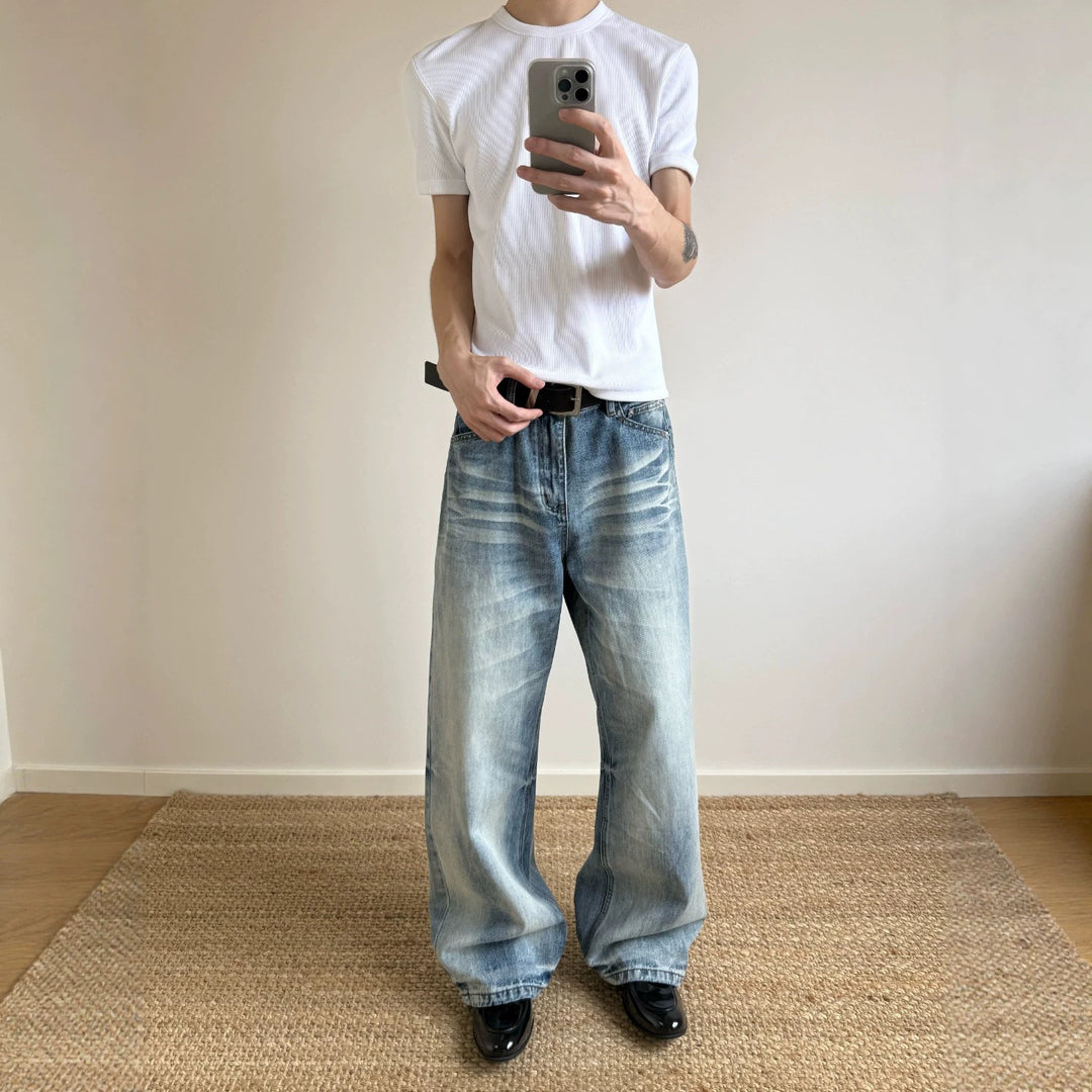 Ladies Wide-Cut Denim Jeans Mune Fashion
