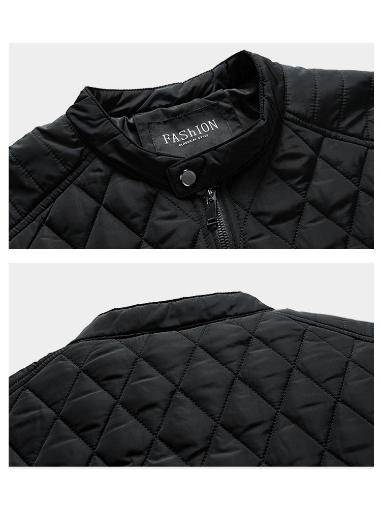 Men's quilted jacket with thermal lining and stand-up collar Mune Fashion