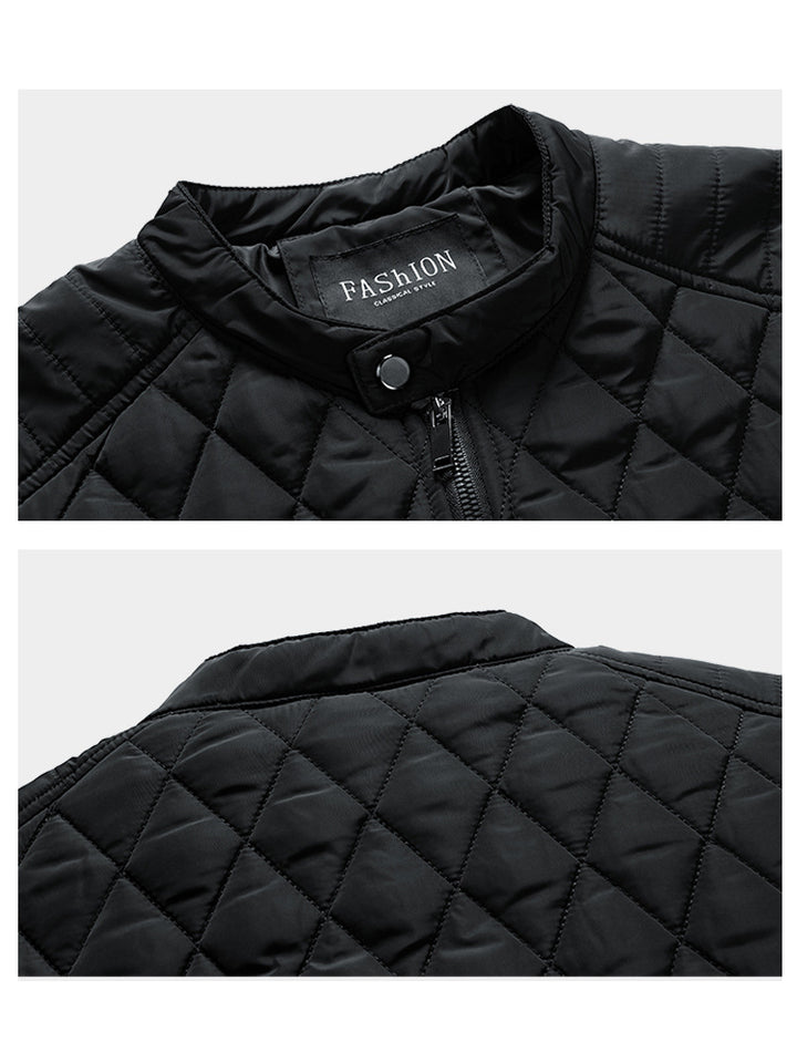 Men's quilted jacket with thermal lining and stand-up collar Mune Fashion