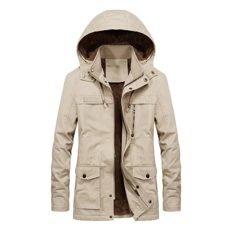 Men's Canvas Parka with cozy teddy lining and windproof front Mune Fashion