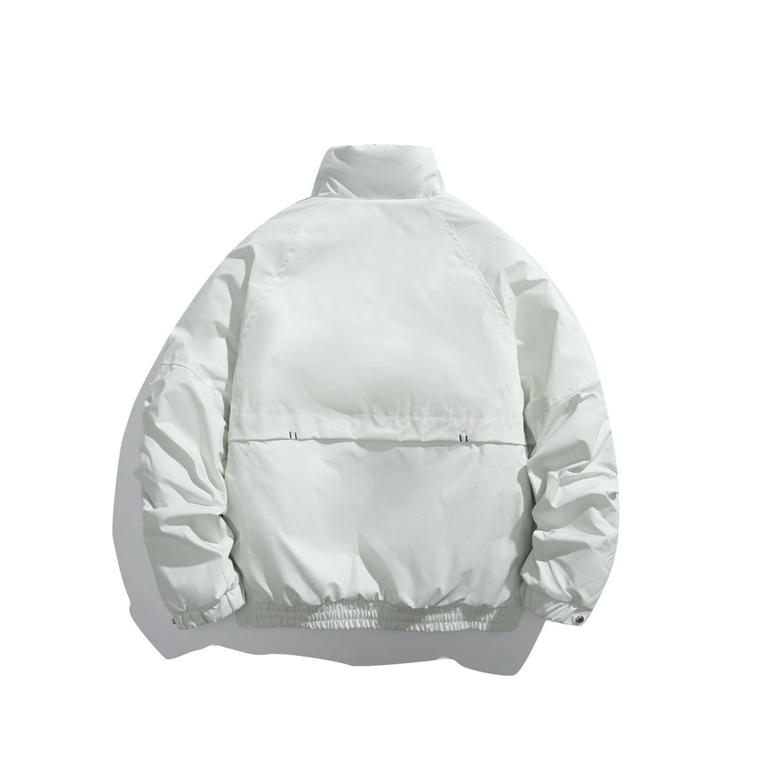 Unisex Short Cut Padded Boxy Bomber Jacket with High Stand-up Collar and Diagonal Flap Pockets Mune Fashion