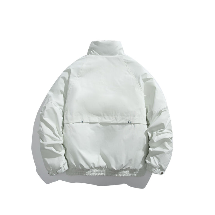 Unisex Short Cut Padded Boxy Bomber Jacket with High Stand-up Collar and Diagonal Flap Pockets Mune Fashion