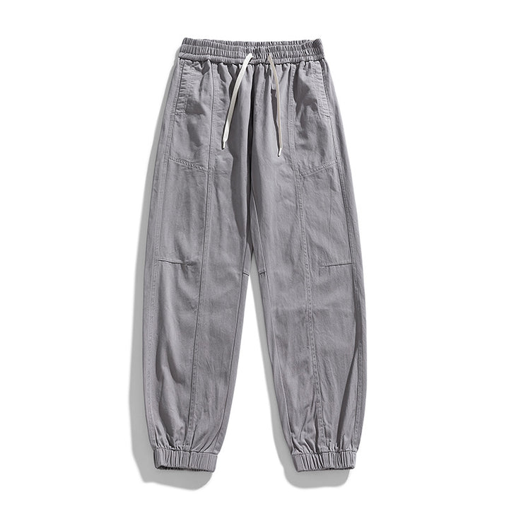Men's Oversized Utility Jogging Pants made of sturdy cotton blend with drawstring waistband, side cargo pockets & ribbed cuffs Mune Fashion