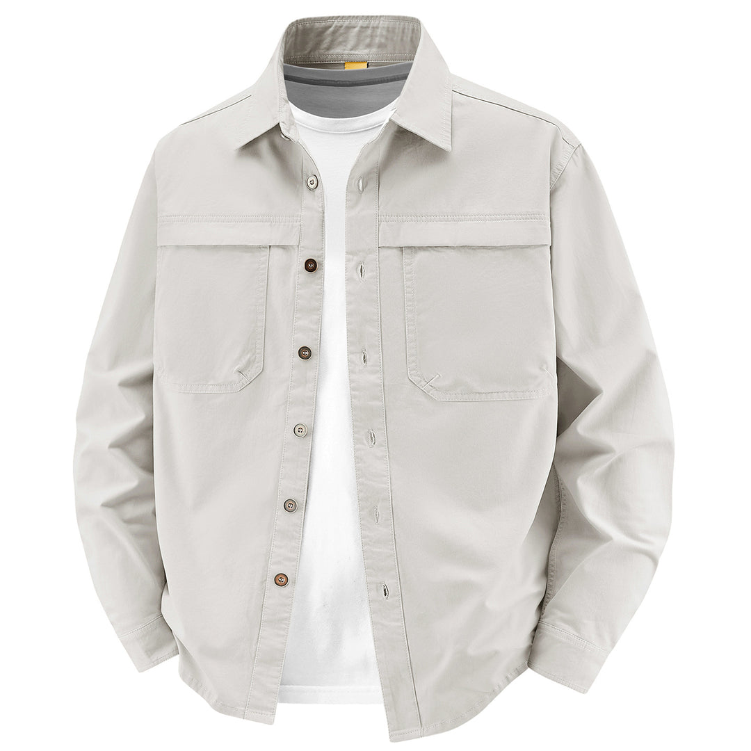 Men's overshirt made of cotton twill with two chest flaps and relaxed fit Mune Fashion
