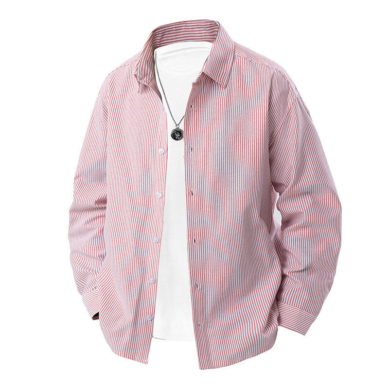 Men's striped overshirt with relaxed fit and Kent collar Mune Fashion