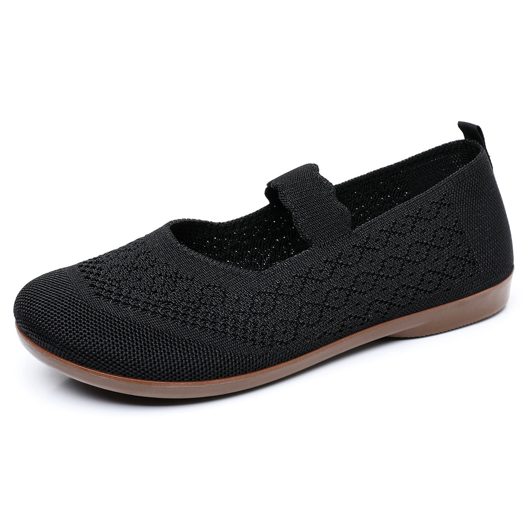 Women's knitted Mary Jane slipper with elastic strap and ergonomic comfort sole Mune Fashion