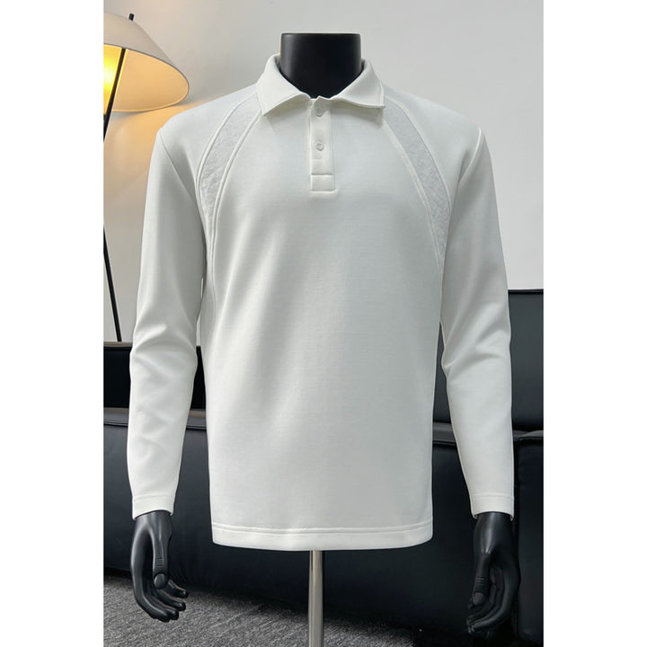 Men's Sporty Long Sleeve Polo Shirt Mune Fashion